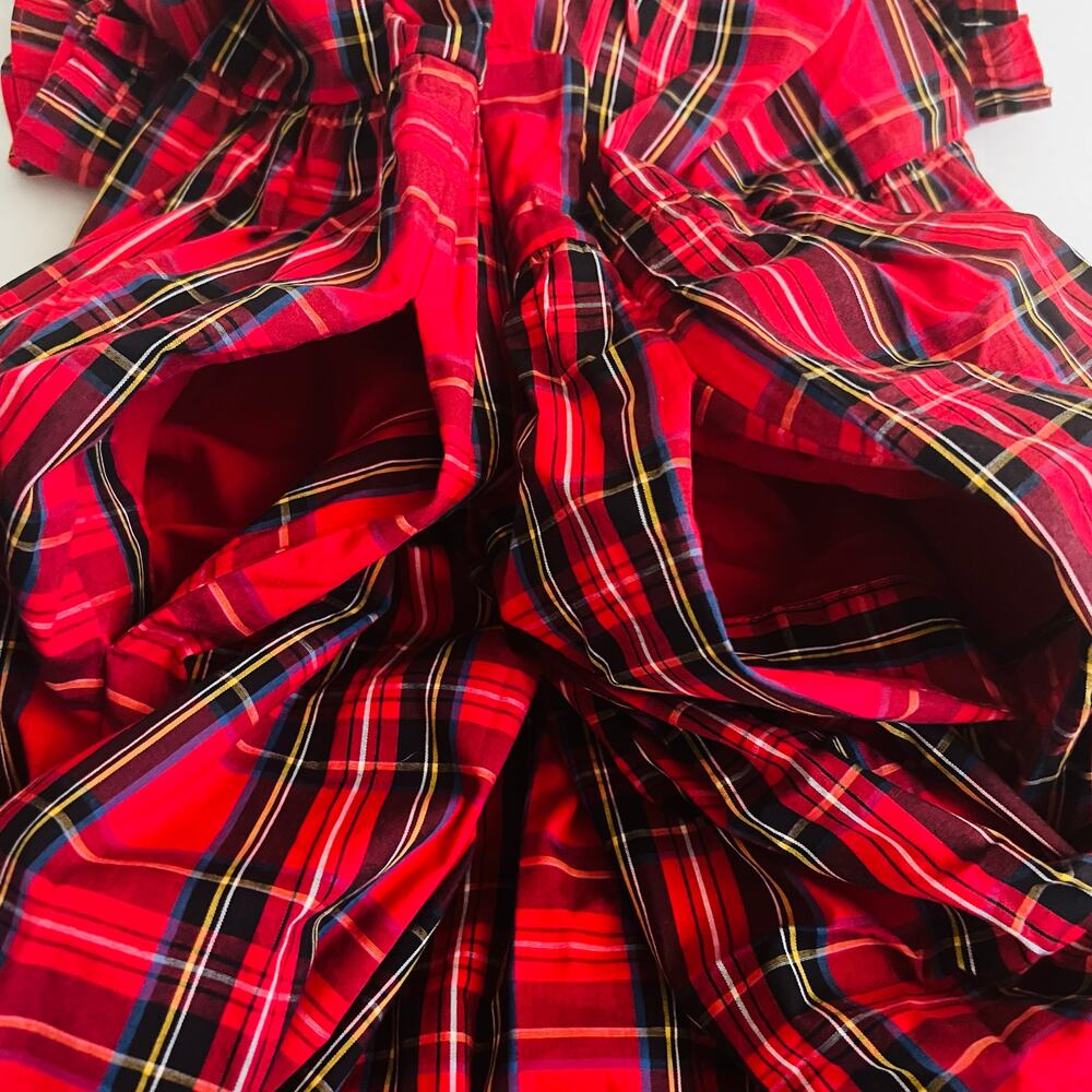 J. Crew Tartan Plaid Tiered Sleeveless Dress Size 20 Red Multicolor - Picture 7 of 10